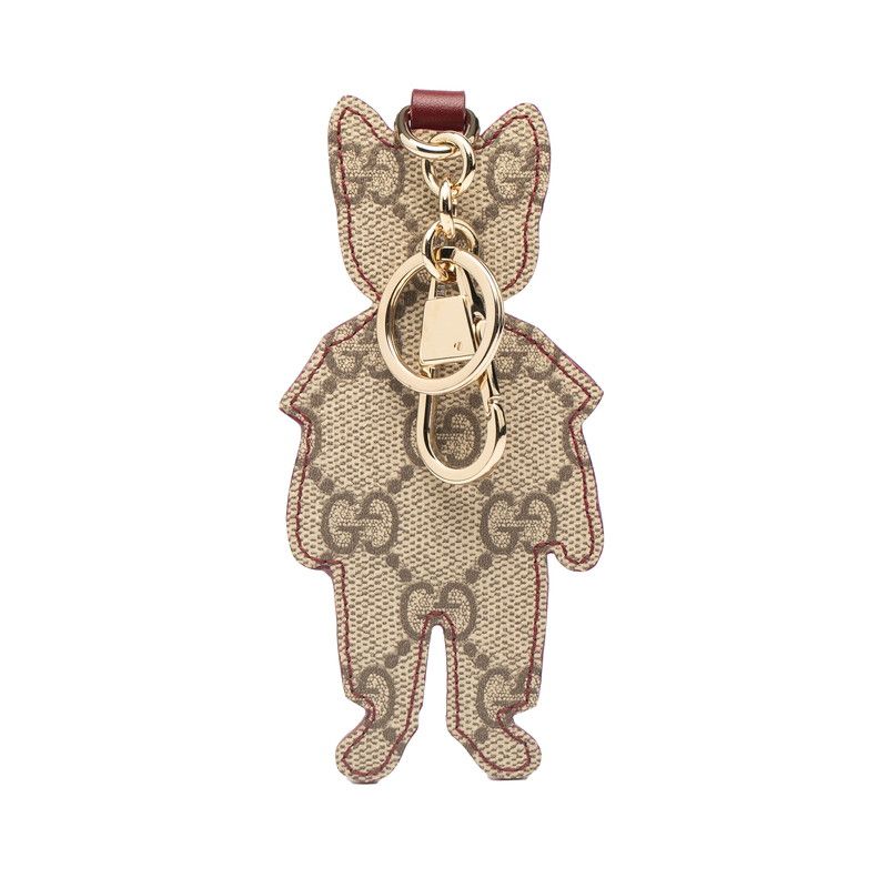Gucci X Yuko Higuchi Cat Boris Key Holder Charm Beige White Multicolor PVC