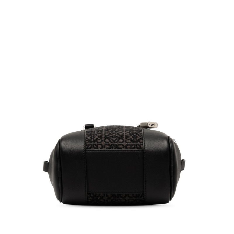 Loewe Anagram Amazona 15 Handbag Shoulder Bag 2WAY Black Gray Canvas Leather