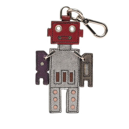 Prada Robot Key Holder Charm Multicolor Leather Metal Women Prada