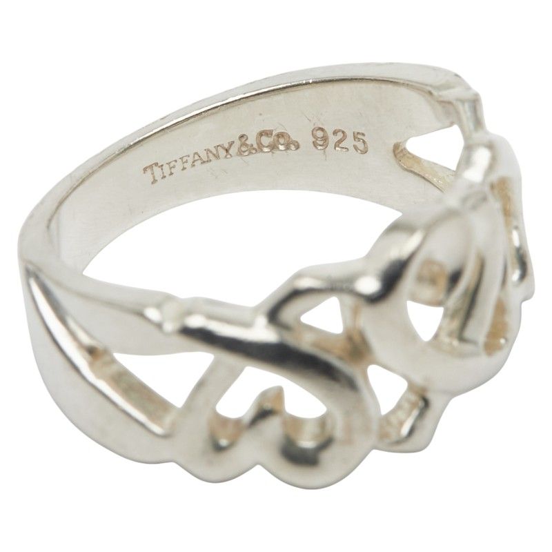 Tiffany & Co Triple Rubbing Heart Sv925 Silver Ladies Tiffany & Co