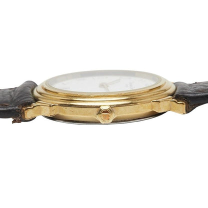 Dior Belt (external) Gold Brown Stainless Steel Leather Women's Dior