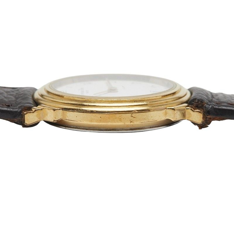 Dior Belt (external) Gold Brown Stainless Steel Leather Women's Dior