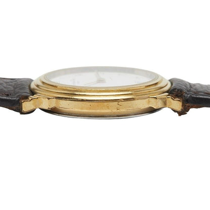 Dior Belt (external) Gold Brown Stainless Steel Leather Women's Dior