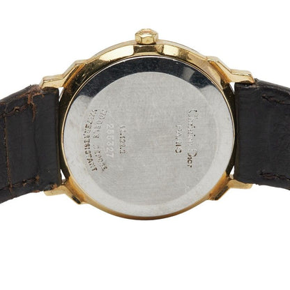 Dior Belt (external) Gold Brown Stainless Steel Leather Women's Dior