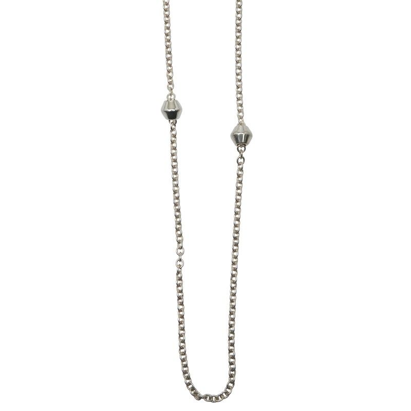 Tiffany & Co Barrel Beaded Long Necklace Sv925 Silver Ladies Tiffany & Co