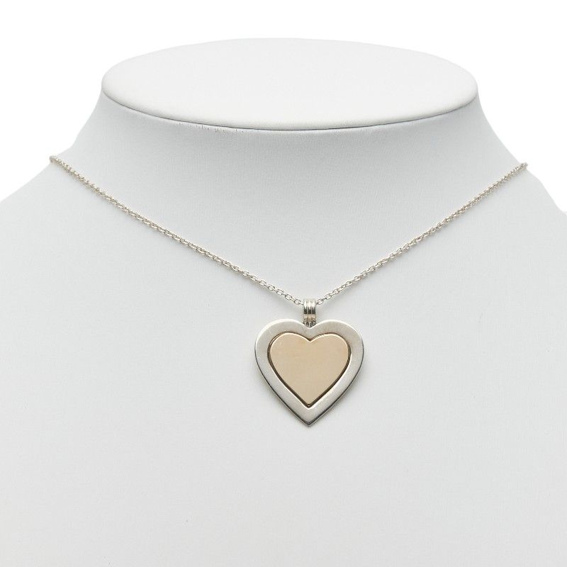 Tiffany & Co Double Heart Silver Gold Star Ring Silver 18K Gold Ladies Tiffany