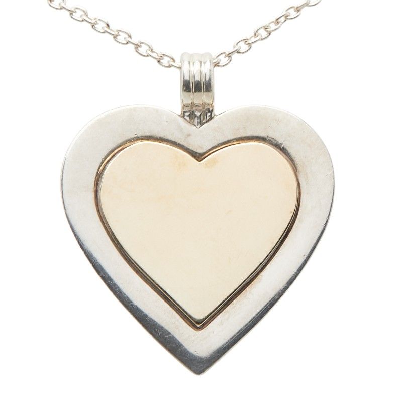 Tiffany & Co Double Heart Silver Gold Star Ring Silver 18K Gold Ladies Tiffany