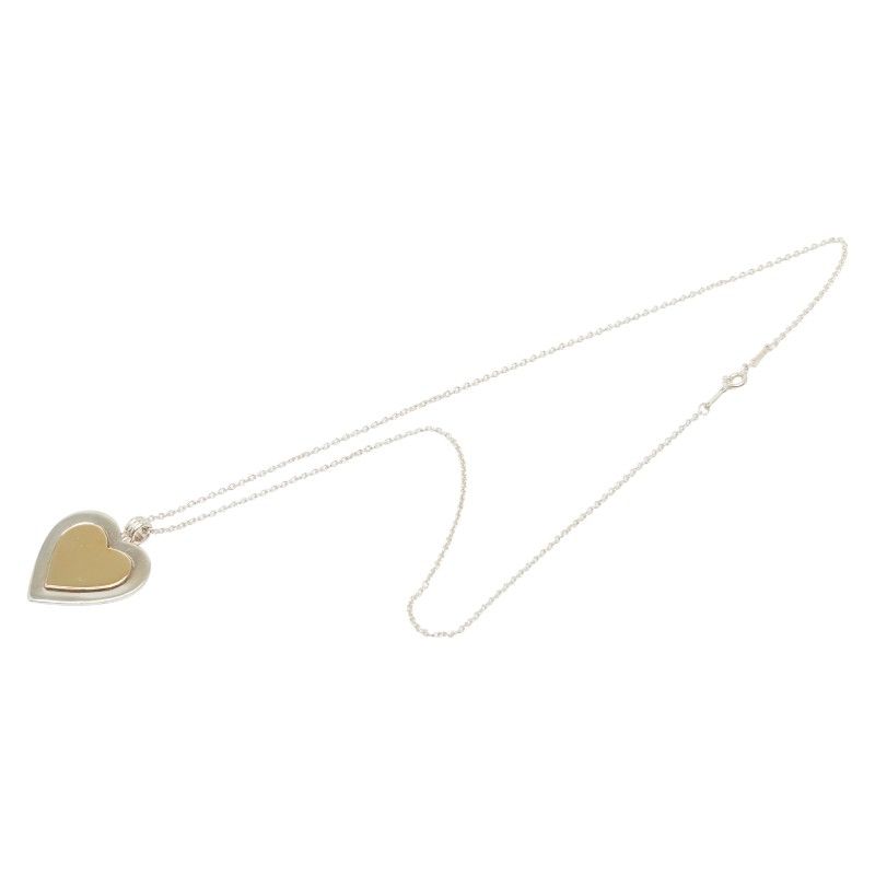 Tiffany & Co Double Heart Silver Gold Star Ring Silver 18K Gold Ladies Tiffany