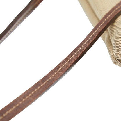 Prada Logo Jacquard Bt0551 Beige Brown Canvas Leather Women Prada