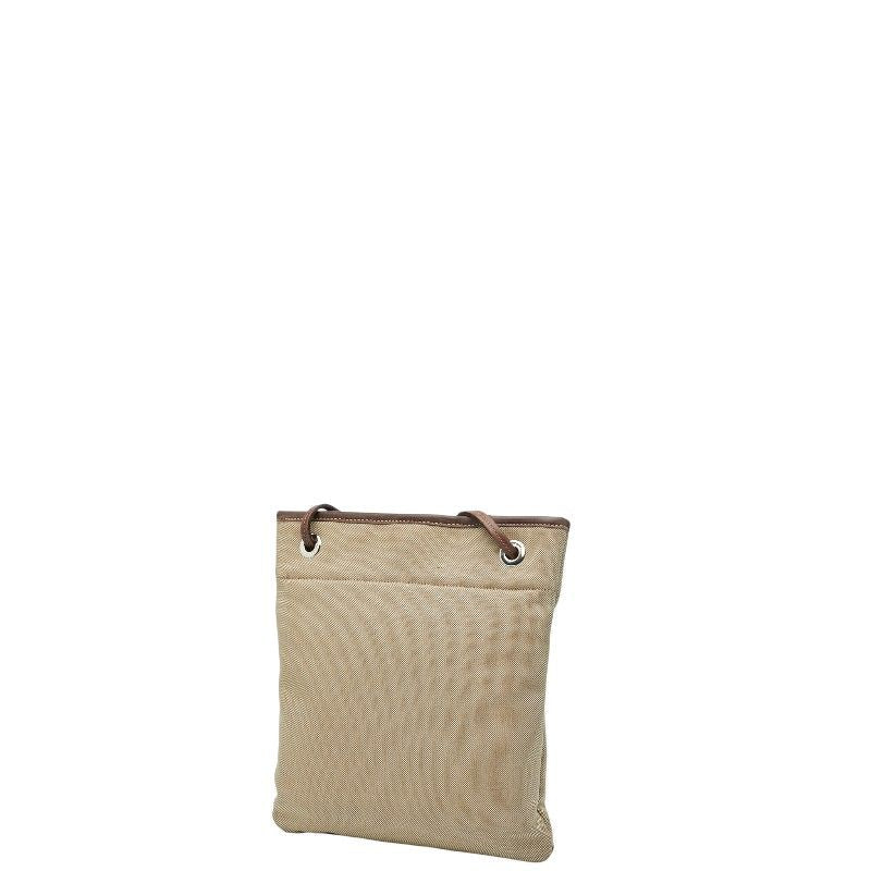 Prada Logo Jacquard Bt0551 Beige Brown Canvas Leather Women Prada