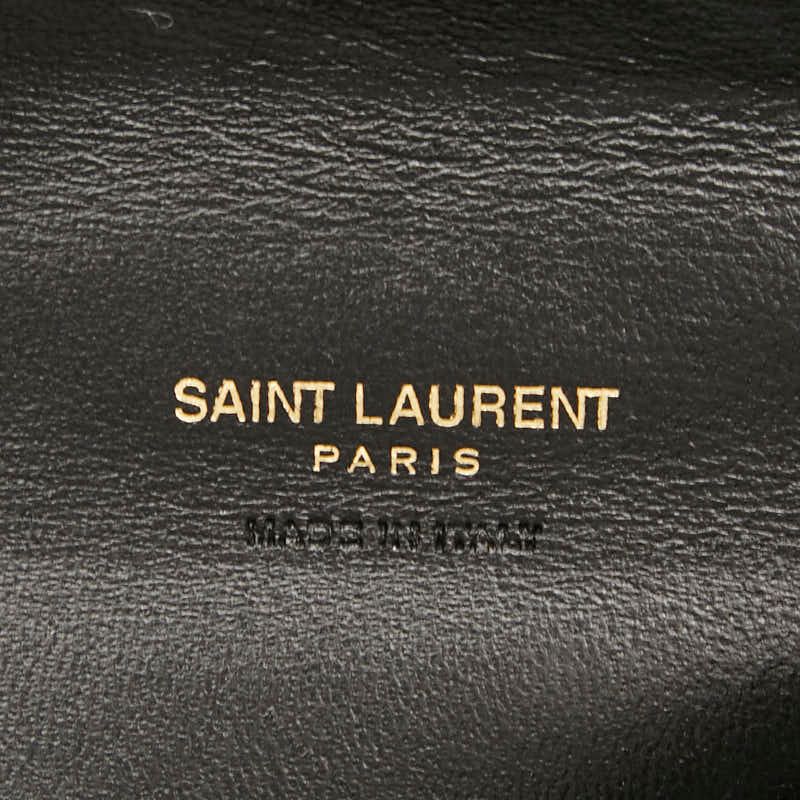 Saint Laurent YSL Cassandra Trifold Compact Wallet 692061 Black Leather Women