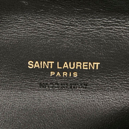 Saint Laurent YSL Cassandra Trifold Compact Wallet 692061 Black Leather Women