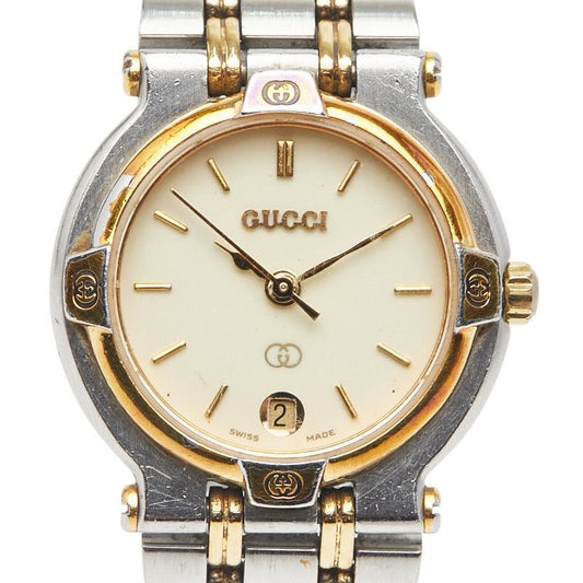 Gucci Interlocking G 9000l Silver Gold Ivory Stainless Steel Plated Ladies Gucci
