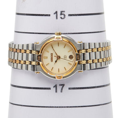 Gucci Interlocking G 9000l Silver Gold Ivory Stainless Steel Plated Ladies Gucci