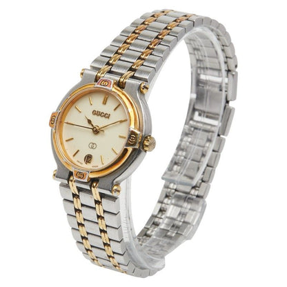 Gucci Interlocking G 9000l Silver Gold Ivory Stainless Steel Plated Ladies Gucci