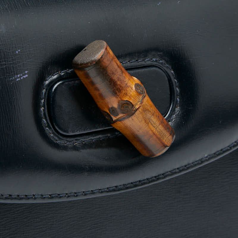 Gucci Bamboo Handbag Shoulder Bag 2WAY 000 2046 Black Leather Ladies Gucci