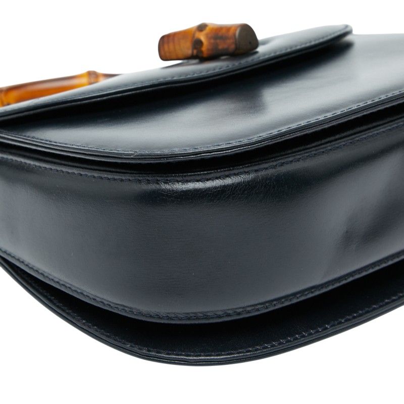 Gucci Bamboo Handbag Shoulder Bag 2WAY 000 2046 Black Leather Ladies Gucci