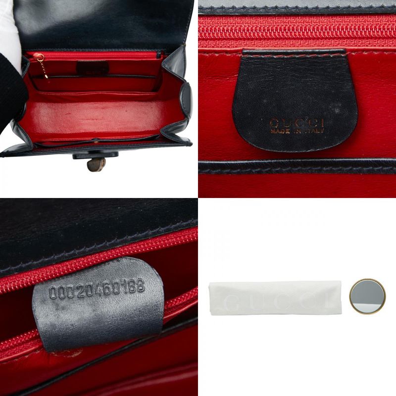 Gucci Bamboo Handbag Shoulder Bag 2WAY 000 2046 Black Leather Ladies Gucci