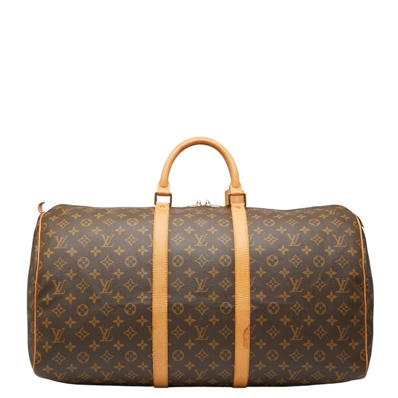 Louis Vuitton Monogram Keepall 55 Boston Bag Travel Bag M41424 Brown PVC