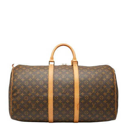 Louis Vuitton Monogram Keepall 55 Boston Bag Travel Bag M41424 Brown PVC