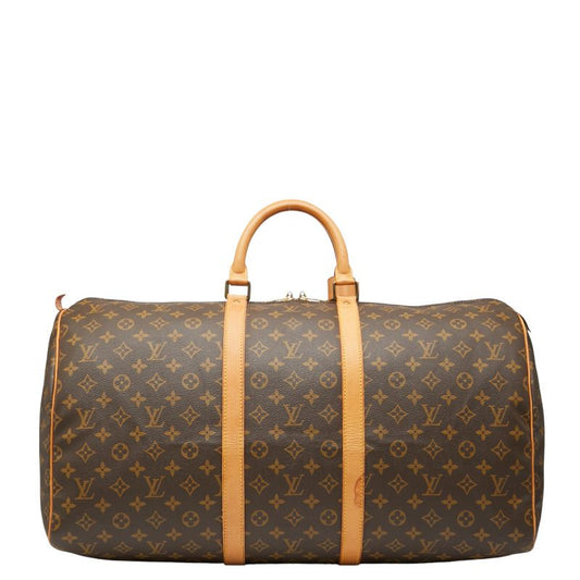 Louis Vuitton Monogram Keepall 55 Boston Bag Travel Bag M41424 Brown PVC
