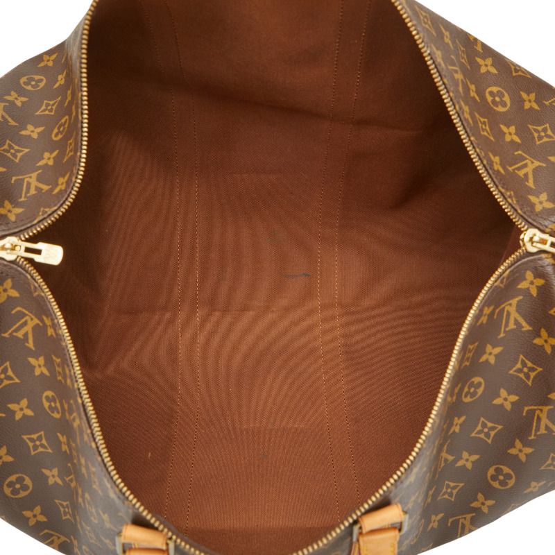 Louis Vuitton Monogram Keepall 55 Boston Bag Travel Bag M41424 Brown PVC