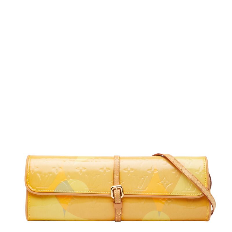 Louis Vuitton Monogram Vernis Fleur Pochette Crossbody Shoulder Bag M91117