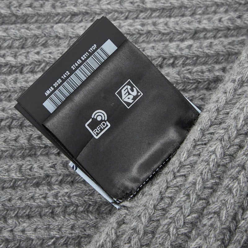 Prada Logo Knitted Scarf Cashmere Virgin Wool Ladies Prada