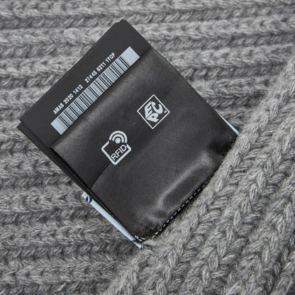 Prada Logo Knitted Scarf Cashmere Virgin Wool Ladies Prada