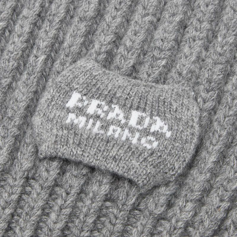 Prada Logo Knitted Scarf Cashmere Virgin Wool Ladies Prada