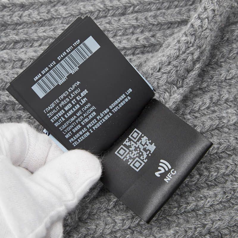 Prada Logo Knitted Scarf Cashmere Virgin Wool Ladies Prada