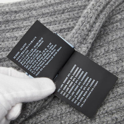 Prada Logo Knitted Scarf Cashmere Virgin Wool Ladies Prada