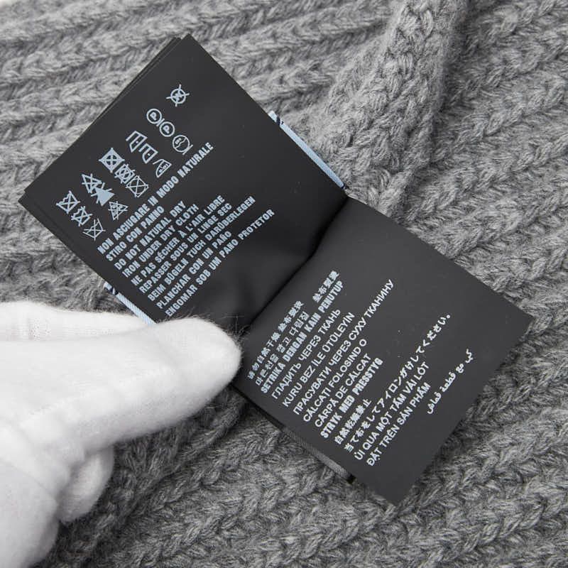 Prada Logo Knitted Scarf Cashmere Virgin Wool Ladies Prada