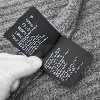 Prada Logo Knitted Scarf Cashmere Virgin Wool Ladies Prada