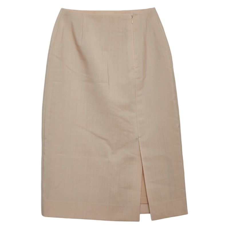 Hermes Tight Skirt Size:34 Beige Mohair/virgin Wool Ladies Hermes