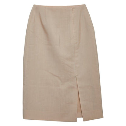 Hermes Tight Skirt Size:34 Beige Mohair/virgin Wool Ladies Hermes