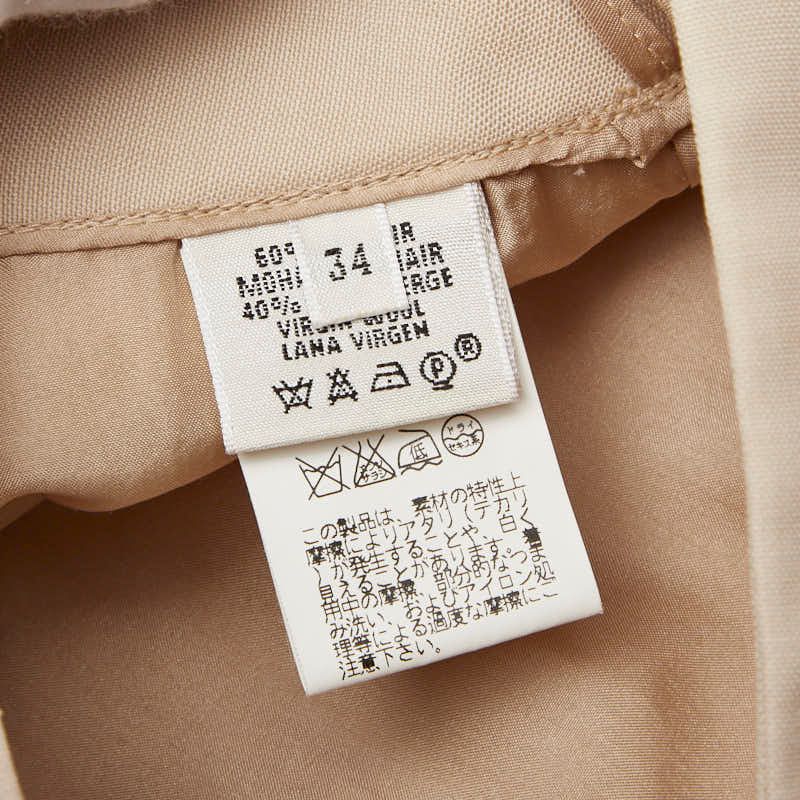 Hermes Tight Skirt Size:34 Beige Mohair/virgin Wool Ladies Hermes