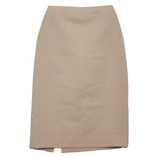 Hermes Tight Skirt Size:34 Beige Mohair/virgin Wool Ladies Hermes