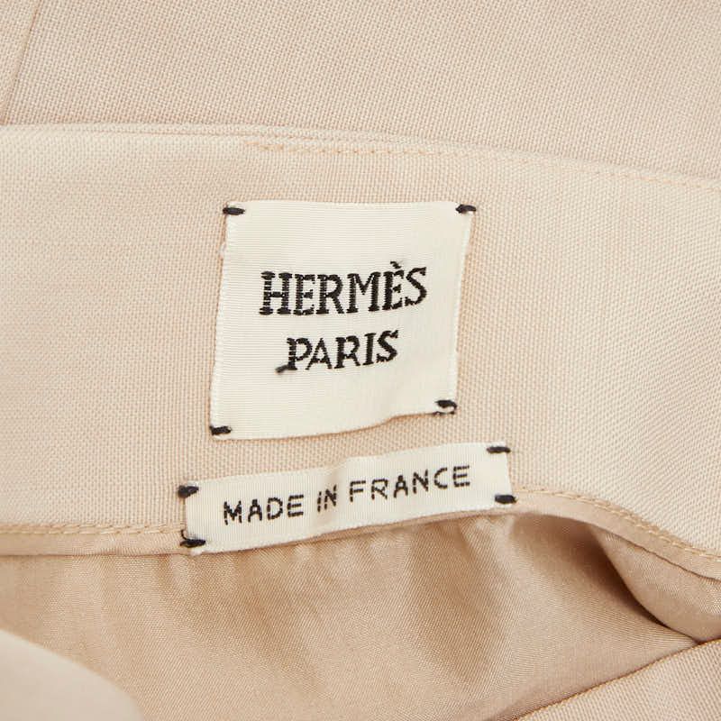 Hermes Tight Skirt Size:34 Beige Mohair/virgin Wool Ladies Hermes