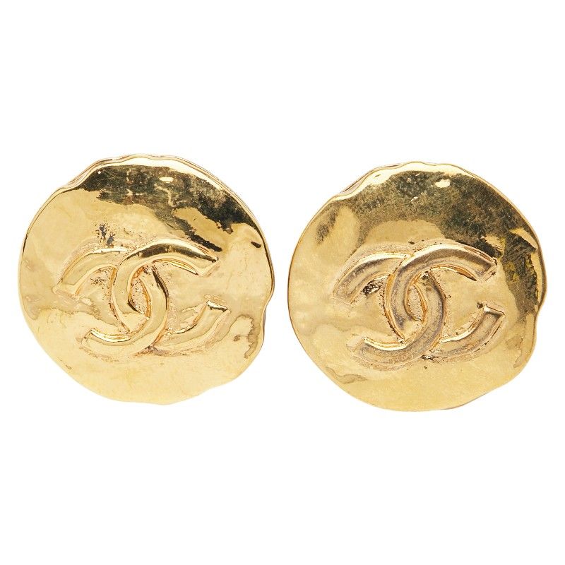 Chanel Coco Mark Round Gold Plated Ladies Chanel