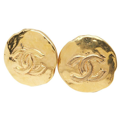 Chanel Coco Mark Round Gold Plated Ladies Chanel