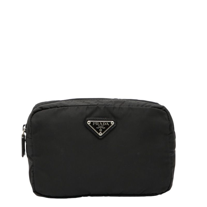 Prada Triangle Logo Plate Pocono Mv348 Black Nylon Women Prada