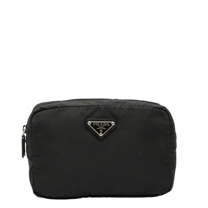 Prada Triangle Logo Plate Pocono Mv348 Black Nylon Women Prada