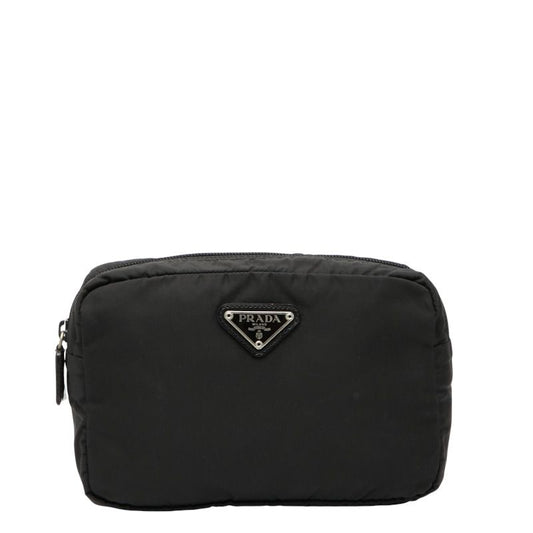 Prada Triangle Logo Plate Pocono Mv348 Black Nylon Women Prada