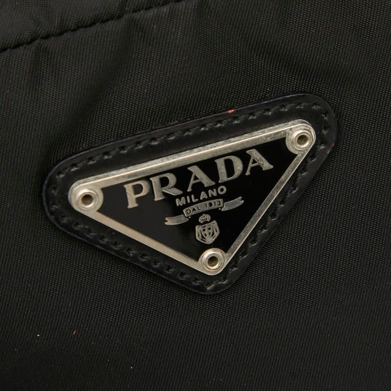 Prada Triangle Logo Plate Pocono Mv348 Black Nylon Women Prada