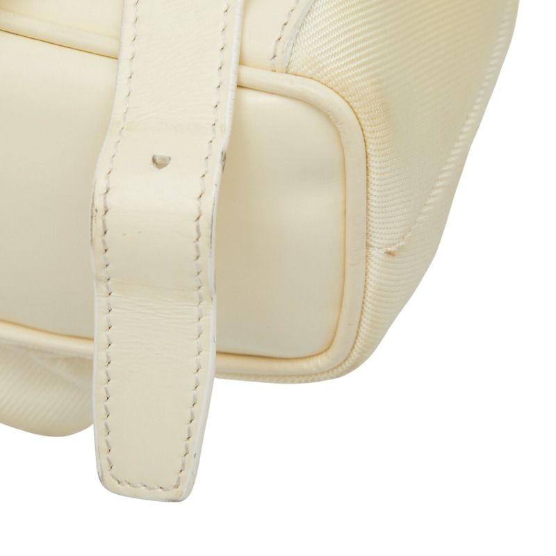 Gucci Bamboo Backpack 003 1705 0030 White Nylon Leather Women's Gucci