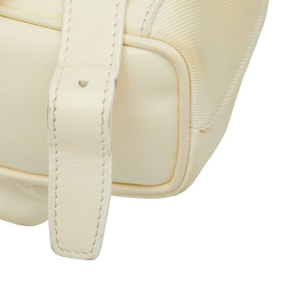 Gucci Bamboo Backpack 003 1705 0030 White Nylon Leather Women's Gucci