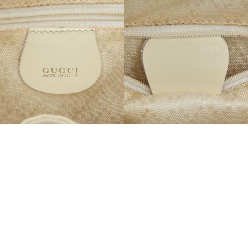 Gucci Bamboo Backpack 003 1705 0030 White Nylon Leather Women's Gucci