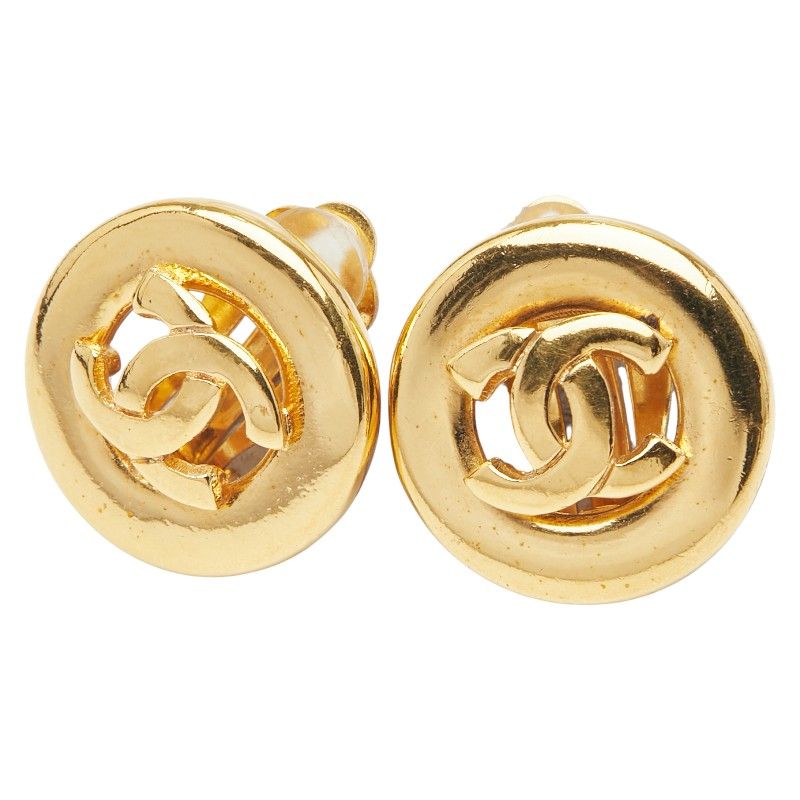 Chanel Coco Mark Round Gold Plated Ladies Chanel