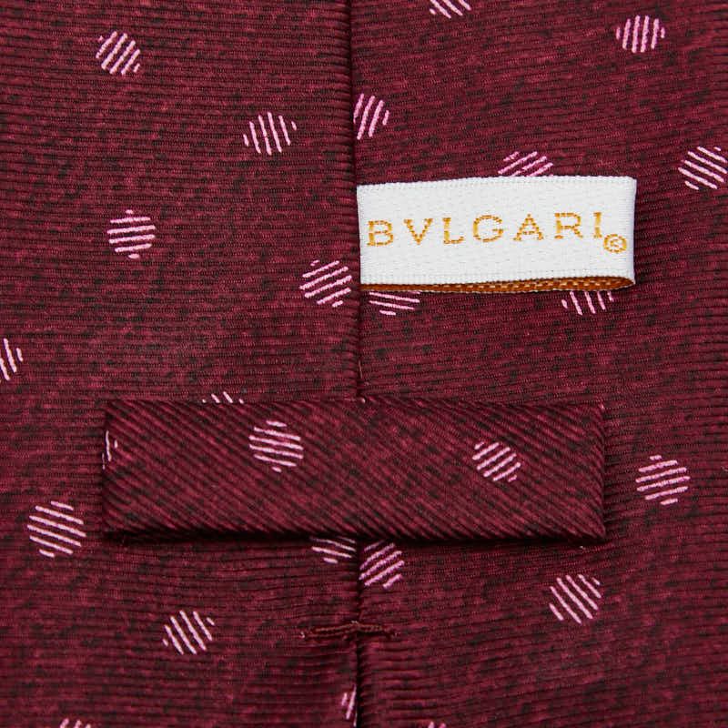 Bulgari Dot Burgundy Bordeaux Silk Men's Bvlgari